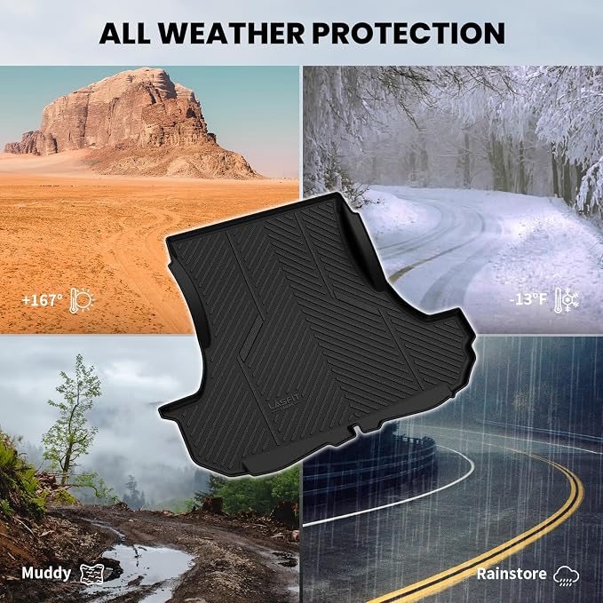 LASFIT Cargo Mat for Dodge Challenger 2011-2023 | All Weather TPE Custom Fit Cargo Trunk Mat Liner Accessories, Black - Image 4