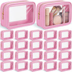 Hsei 20 Pcs Clear Makeup Bags Diaper Bag Organizer Travel Toiletry Bags with Zipper Clear Cosmetic Organizer Car Storage Pouch Bridesmaid Gift for Women Beach Vacation (Pink) by Hsei