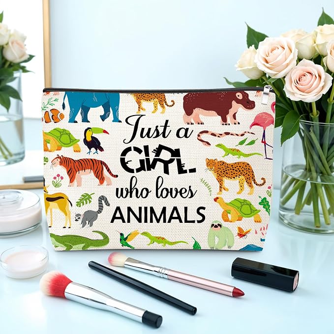 Animal Lovers Gifts for Women Makeup Bag Wildlife Animals Themed Gifts Ideas Birthday Graduation Gift for Her Animals Lover Daughter Sister Women Friends Travel Pouch Cosmetic Bag with Zipper - Image 3