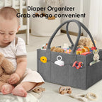 HIPHOP PANDA 2-Pack Diaper Caddy Organizer - Nursery Storage Bin & Car Organizer for Diapers, Wipes, and Baby Essentials - Dual-Color Solid Set (Dark Grey/Grey), Regular Size - Image 5