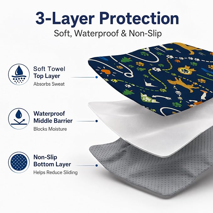 Car Seat Towel Cover 2 Pack for Front Seats, Sweat Absorbent Car Seat Protector with Non-Slip Backing, Waterproof Towel Car Seat Covers for Runners, Gym, Swimming, Beach, Dog Runner Trail - Image 3