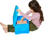 Hearthsong Foldable Lap Desk for Kids with Storage - Ideal Floor Desk for Drawing, Studying, Portable Folding Travel Lap Table, Versatile Bed Desk & Lap Tray (Blue-V2) by Hearthsong%C2%AE