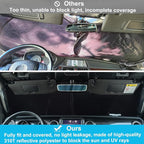 Premium Windshield Sun Shade for 2018-2026 Jeep Wrangler JL JLU & 2020-2026 Jeep Gladiator, Reflective 310T Material Front Window Sun Visor Blocks UV Rays Foldable Sunshade with Storage Pouch - Image 4