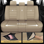 IKABEVEM for Chevy Colorado Seat Covers 2015-2025 2026 5 Seats Full Set | Luxury Waterproof Faux Leather Pickup Seat Protectors Fit Chevrolet WT LT Custom Trail Boss Z71 ZR2,Beige - Image 9