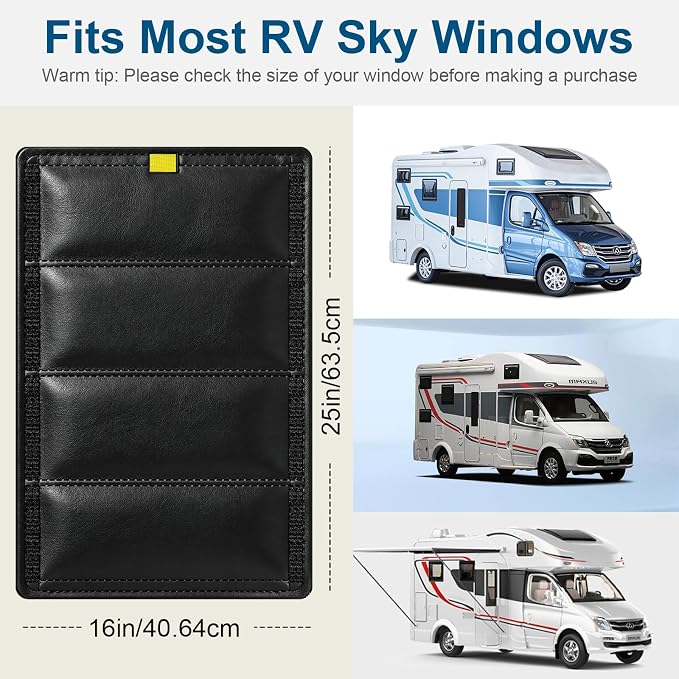 RV Door Window Shade Cover - RV Blackout Window Cover with UV Protection and Privacy Features (25 * 16 in) Foldable Magnet Design, Waterproof Fabric (Black1, 2 Pack (25" L x 16" W)) - Image 6