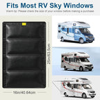 RV Door Window Shade Cover - RV Blackout Window Cover with UV Protection and Privacy Features (25 * 16 in) Foldable Magnet Design, Waterproof Fabric (Black1, 2 Pack (25" L x 16" W)) - Image 6