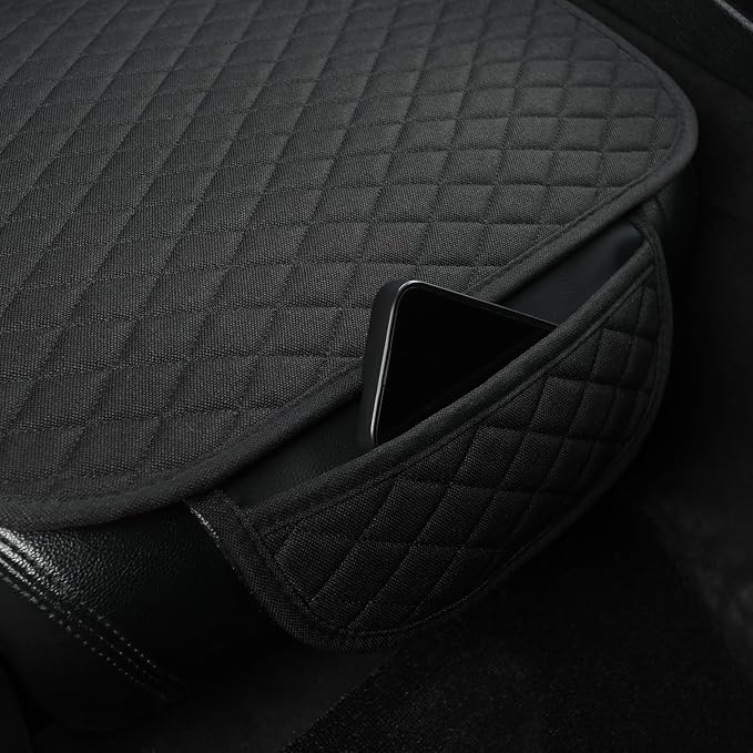West Llama Linen Car Seat Covers,Bottom Seat Covers for Cars Include 1 Piece Front Driver Seat Pad Mat Universal Fits 90% Vehicles,SUVs,Cars,Sedans(1Piece-Black) - Image 5
