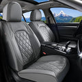 Coverado Car Seat Covers, Front Seat Cover, 2 Pack Luxury Faux Leather Seat Covers for Cars, Waterproof Car Seat Protector, Gray Car Seat Cover, Universal Car Seat Protectors Fit for Most Cars by COVERADOAUTO