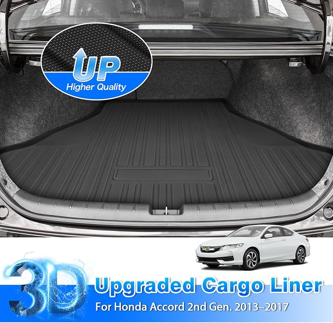 Cartist Cargo Liner Fits for Honda Accord 2013 2014 2015 2016 2017, All Weather Rear Trunk Mat for Accord Accessories Heavy Duty Car Cargo Mat - Image 2