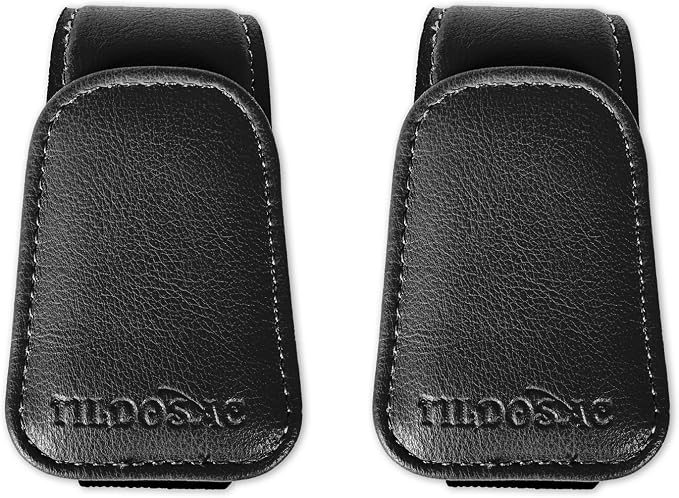 TILDOSAC Magnetic Sunglass Holder for Car Visor,Leather Glasses Holder,Vehicle Accessories Sunglasses Visor Clip for Truck 2 Pack - Image 2