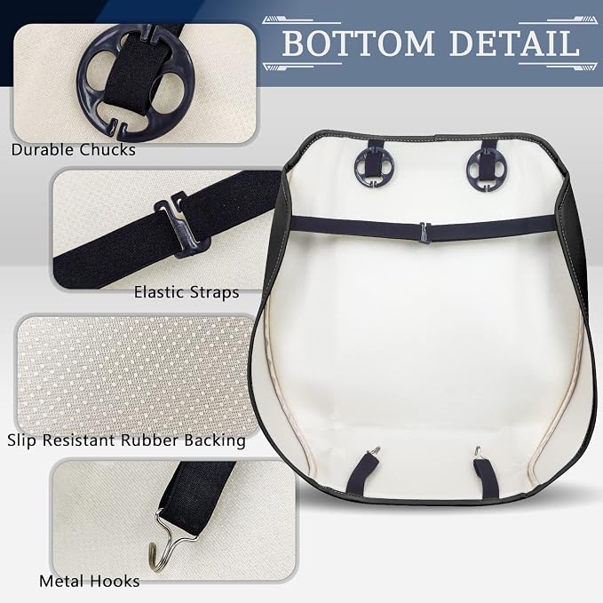 Car Seat Cover for Front Car Seat Bottom,Premium PU Leather Seat Cushion | Without Backrest with Storage Pocket,Full Wrapping Edge Works with Sedan SUV Pickup Minivan - Image 4
