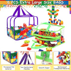 6 Colors Widen X-Large Storage Bags 12.6×9.25×6.9In with Labels, Reusable Clear PVC Board Game Storage, Travel Waterproof Organizer Bags with Zipper for Building Blocks, Puzzle, Stuffed Animals - Image 3