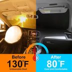 Front Windshield Sun Shade Foldable Front Window Sun Shade Visor Custom Fit for 2024-2026 Hymdai Santa Fe Block UV Rays Heat Sun Shield Keep Car Cooler Car Accessories - Image 4