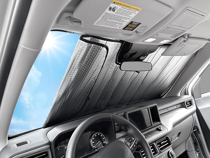 Front Side Sunshade (2PCS) for 2019-2026 Chevrolet Silverado 1500, 4Dr | Pickup - Double Cab, Crew Cab | UV Reflector Sun Protector Privacy Multi-Layer Insulated Blockout Accessories [Made in USA] - Image 8