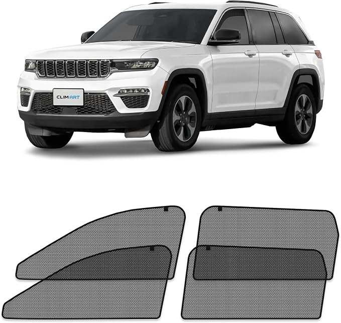 CLIM ART Magnetic Car Window Shades for Jeep Grand Cherokee 2022-2026 – Custom-Fit Sun Blocker Curtains, Side Window Covers, Essential Car Accessories for Camping, Baby, and Privacy Protection- MS0226 by CLIMART