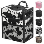 Capolo Car Trash Can with Lid, Leakproof Car Garbage Can Car Trash Bag | Waterproof, Trash Can for Car, 3 Mesh Pockets, Mini Hanging Vehicle Car Trash Bin, for Back/Front Seat (Cow Print,3 Gal) by Capolo