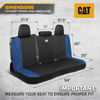 CAT Flexfit Blue Rear Seat Cover for Cars, SUVs & Mid-Size Pickup Trucks - Durable 60/40 Split Rear Bench Seat Protector, Back Seat Cover, Interior Auto Accessory, Not for Full-Size Pickup Trucks - Image 2