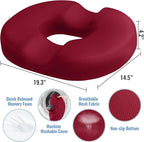 CloudBliss Donut Pillow Stadium Seat Cushion for Tailbone Pain Relief and Hemorrhoids, Memory Foam Seat Chair Cushion, Portable Seat Cushions for Bleachers, Car, Home & Office - Image 2
