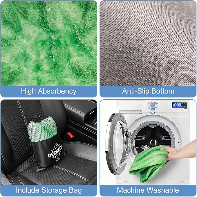 Waterproof Sweating Car Seat Cover for Post Gym Workout, Running, Swimming, Beach and Hiking, Universal Fit Non-Slip Bucket Seat Protector for Cars SUV Trucks, Machine Washable (Tie-Dye Green) - Image 4