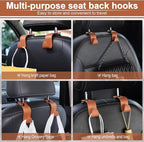 LivTee Car Seat Headrest Hook, Auto Seat Hook Hangers Organizer Interior Accessories for Purse Coats Umbrellas Grocery Bags Handbag, 4-Pack - Blown - Image 5