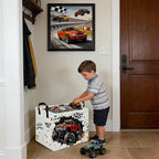 Rectangular Monster Truck Basket,Racing Car Storage Baskets,Cute Basket for kids with Handles,Kid Room Decor Gift,Car Room Decor,Book baskets(Monster Truck) - Image 3