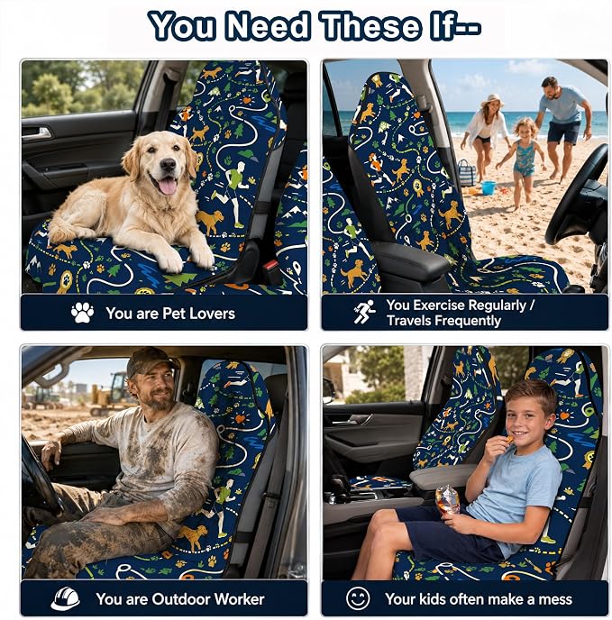 Car Seat Towel Cover 2 Pack for Front Seats, Sweat Absorbent Car Seat Protector with Non-Slip Backing, Waterproof Towel Car Seat Covers for Runners, Gym, Swimming, Beach, Dog Runner Trail - Image 9