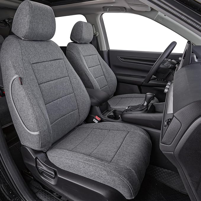 coverdream Car Seat Covers for 2024-2026 Hyundai Santa Fe,7 Seats Full Set | For 2024-2026 SE, SEL, XRT& Hybrid SEL, 2nd-Row 40/60 Split Seats W/Armrest, Polyester (Gray) - Image 2