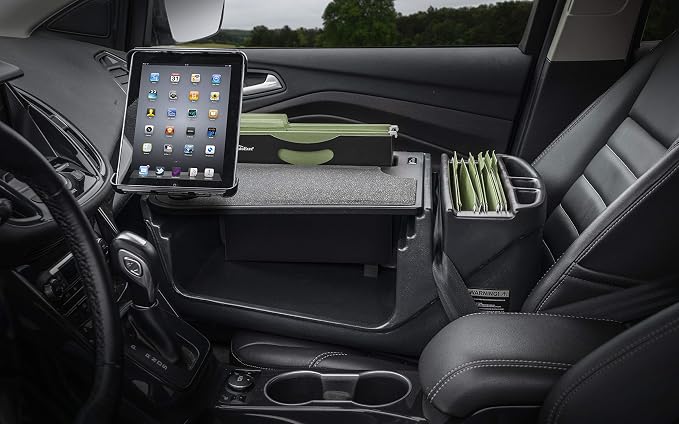 AutoExec AE-FMEF-TAB-BT Efficiency FileMaster Car Desk for Your Vehicle Workstation and Mobile Office, Black with Tablet Mount | Tablet Mount, Vehicle Workstation, Mobile Office - Image 2