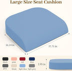TranquilRelax Memory Foam Seat Cushion for Office Chair, 3-Inch, Light Blue | Medium-firm Support for Long Sitting, Washable Mesh Cover, Non-slip Base, Perfect for Car Seats & Short Drivers - Image 2