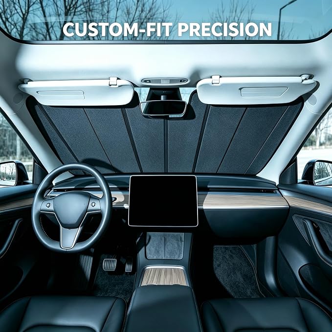 Custom Fit Windshield Sun Shade for Toyota Corolla Sedan/Hatchback 2020-2026, GR Corolla 2023-2026, Foldable 3-Layer High Reflective Silver Sunshade, Blocks UV Rays & Reduces Cabin Heat - Image 3