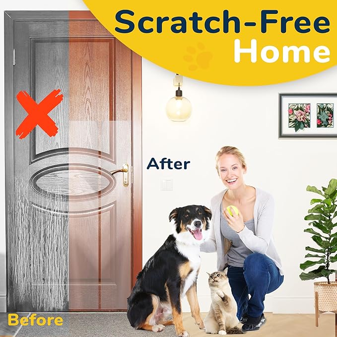 PROTECTO Door Protector from Dog Scratching w/Utility Knife - 2-Pack 60x8 | Door Scratch Protector for Dogs & Cats - Clear Dog Scratch Door Protector for Doors & Frames - No-Residue Door Guard - Image 5