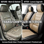 Fit Cherokee Seat Covers Custom Fit for Jeep Cherokee 2014-2026, Full Set | Premium Leather Full Coverage Protector, Waterproof, Breathable, Scratch Resistant, Easy Wipe, Airbag Compatible, Black+Beige - Image 4