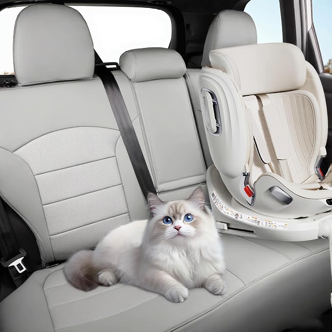 Custom Seat Covers for 2026 Subaru Forester,Rear w/No Armrest,Faux Leather | Full Set Suv Seat Cushion,Easy Installation,Factory Look,Waterproof Car Seat Protector (Grey) - Image 2
