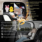 LEIWOOR 2-Pack Magnetic 2 Layers UV Protection Car Window Shades for Baby | Privacy full/half shade car back side window shades with net pocket, breathable heat block curtain for truck van sedan SUV - Image 4
