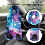 Car Seat Back Headrest Hooks - 2 Pack, Cosmic Galaxy Art Pattern Purse Hook for Car, Metal Leather Multifunctional Auto Hanger Organizer for Bags Water Bottles Phones - Image 2