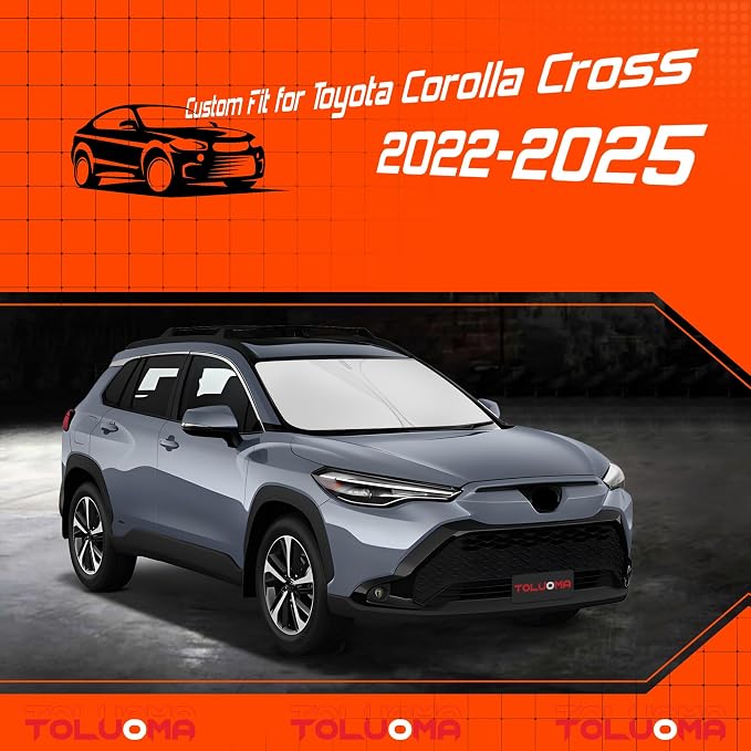 Custom Fit Windshield Sun Shade for Toyo-ta Corolla Cross 2022-2025 - Full Coverage, 210T Reflective Fabric, Double-Layer Design - Blocks 99% UV Rays, Keeps Car Cool, Easy to Install and Store - Image 7