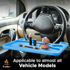 EcoNour 2 in 1 Car Steering Wheel Desk | Steering Wheel Tray for Laptop | Car Mount with Pen Holder | Car Food Tray for Eating with Drinks Holder | Multipurpose Travel Car Accessories | Blue - Image 7