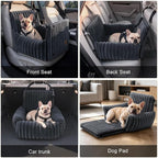 MIXJOY Dog Car Seat for Small/Medium Dogs up to 23 lbs, Multi-Functional Dog Carrier for Car with Detachable Washable Cover, Pet Travel Bed with Clip-On Safety Leash, Grey - Image 4