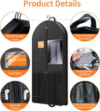 Garment Bag Travel Hanging Clothes: 43 Inch 2 Packs Fabric Breathable Foldable Zippered Pockets - Closet Storage Cover Packable - Men's Suit Shirts Uniform Jacket Jersey Tuxedo - Image 6