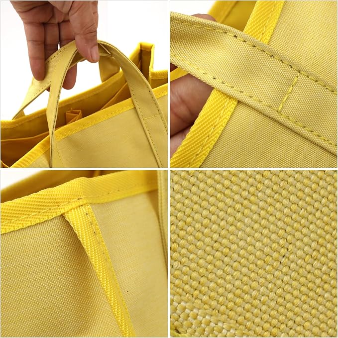 GUANJUNX Pet Tote Bag For Dog Supplies Organizer With 6 Large Pockets For Tools And Dog Foods, Travel Outdoor Bag (Yellow) - Image 4