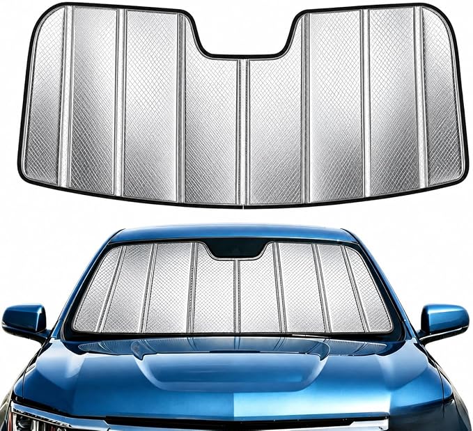 Custom Fit Windshield Sun Shade for Toyota Corolla Sedan/Hatchback 2020-2026, GR Corolla 2023-2026, Foldable 3-Layer High Reflective Silver Sunshade, Blocks UV Rays & Reduces Cabin Heat by Unknown