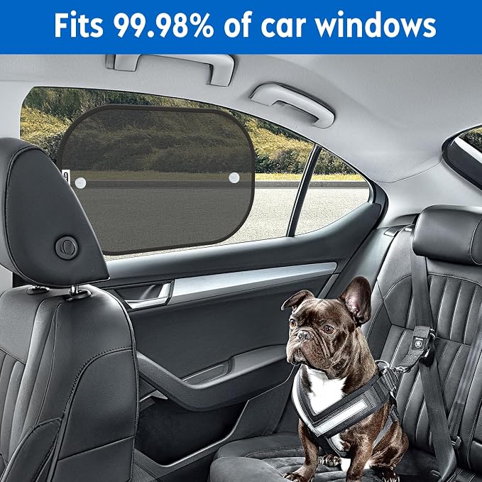 Car Shades for Side Windows 19"x12"(4 Pack),Sun Shade for Car Window with 8 Suction Cups,Window Shades Can Blocks 99.98% UVR,Window Shade for Baby,Glare Shield Protection - Image 4