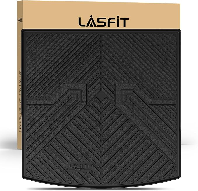 LASFIT Trunk Mat for Volkswagen Atlas Cross Sport 2020-2026, Custom Fit All-Weather Protection TPE Rubber Cargo Mat for VW Accessories, Super Duty, Waterproof, Easy to Clean, Black by LASFIT