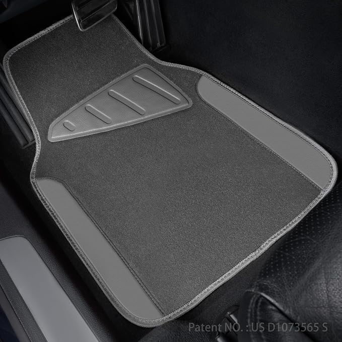 CAR PASS Waterproof Universal Fit Car Floor Mats, Car Mats Fit for SUV,Vans,sedans, Trucks,Set of 4pcs Car Carpet with Driver Heel Pad (All Gray) - Image 7