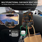 Blusabaca 2PCS Car Hooks for Purses and Bags, Goth Gothic Bookshelf Black Cat Seat Back Storage Headrest Holder Hanger PU Leather Double Metal Backseat Organizer, Women Car Accessories Organization - Image 3