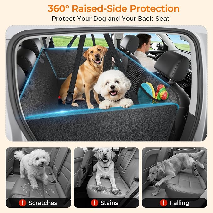 URPOWER PU Leather Dog Back Seat Extender for Full-Size Crew Cab Trucks | 550 lb Support, 45% More Space for Large & Multiple Dogs, 3 Large Panels, Foam Padding for Comfort, Waterproof PU Leather - Image 6