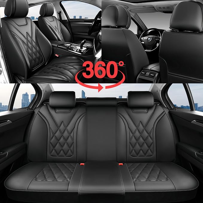 for Toyota Corolla Cross 2022-2026 Car Seat Covers, Full Set, Black | Premium Leather Full Coverage Seat Protectors – All-Season, Waterproof, Breathable, Cushioned Comfort & Airbag Compatible - Image 7