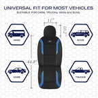 Skechers Memory Foam Car Seat Covers, Air Cool Mesh Thick Seat Covers,Car Seat Covers Front Seats Airbag Compatible, Automotive Comfort & Protection for Most Cars, Vans,Trucks, SUVs,Blue - Image 4