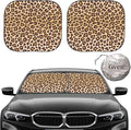 Gven Windshield Sun Shade 2pcs with Bonus Car Sunshade for Front Window Shades 2025 Technology Reflect UV and Heat Sun Visor Automotive Interior Sun Protection (Leopard, S) by Gven