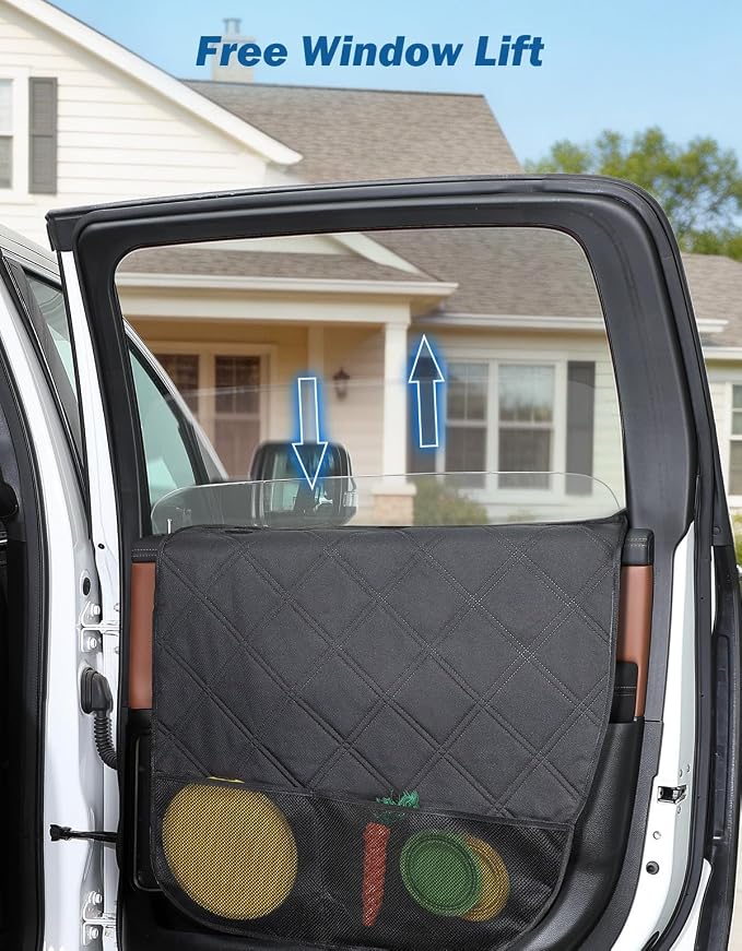 JOYTUTUS Dog Car Door Protector Compatible with Large SUV/Trucks, Waterproof & Anti-Scratch Door Protector from Dog Scratching with Storage Pockets (2 Packs Universal Fit) - Image 3